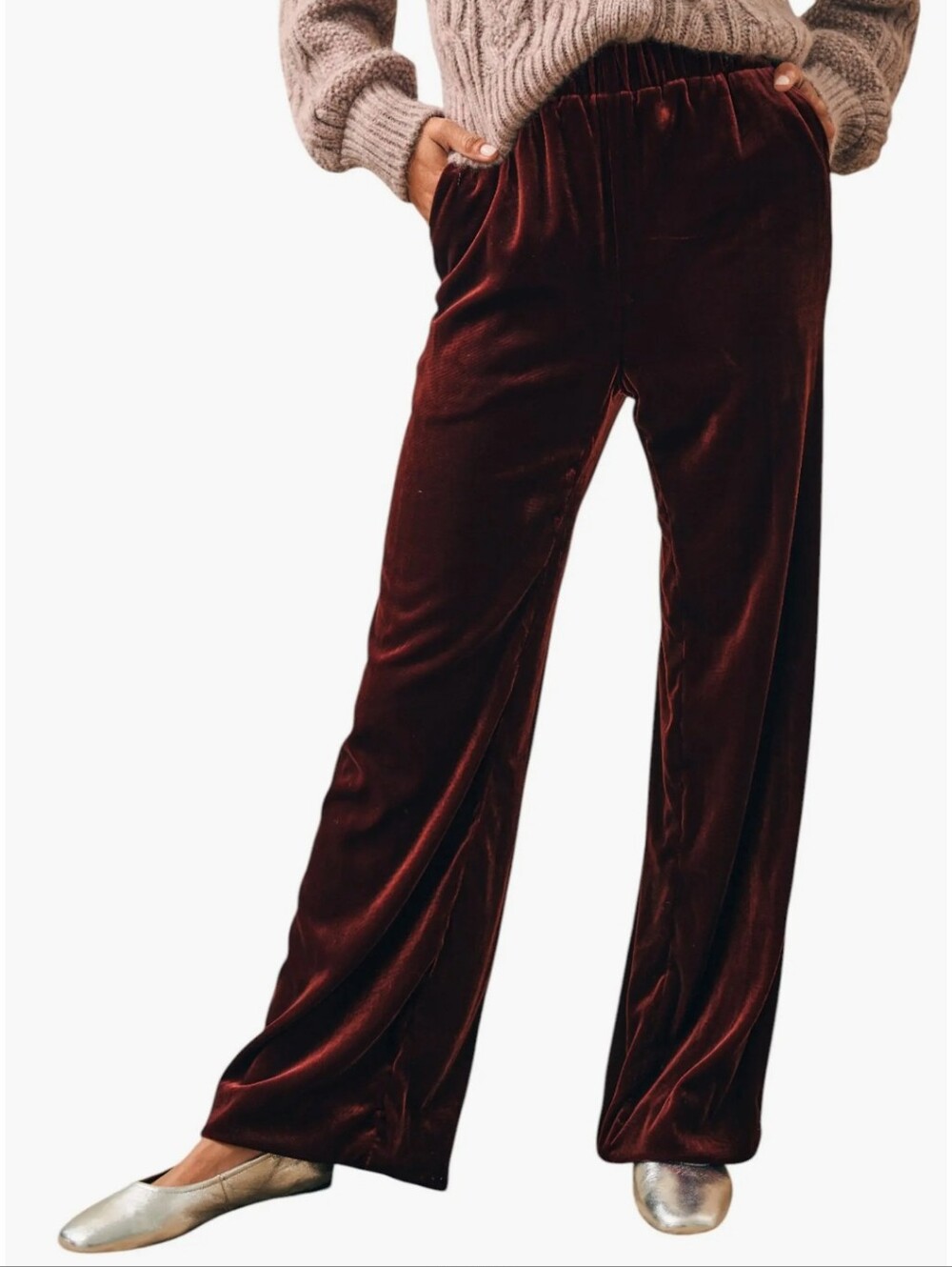 Faherty Genevieve Wide Leg Stretch Velvet Pants